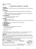 Giáo án Giải tích 12 nâng cao tiết 47: Hệ phương trình Mũ - Lôgarit