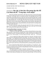 CHUYÊN ĐỀ: Học tập và làm theo tấm gương đạo đức Hồ Chí Minh chủ đề: 