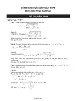 Đề thi khu vực giải toán THPT trên máy tính cầm tay năm 2009