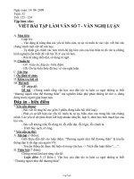 Bài giảng môn học Ngữ văn lớp 8 - Tuần 32 - Tiết 123 - 124: Tập làm văn: Viết bài tập làm văn số 7 - Văn nghị luận