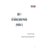 Bài giảng Kỹ năng mềm: Bài 1 – TS. Phan Thị Thu Hiền - Trường Đại học Công nghiệp Thực phẩm Tp. Hồ Chí Minh