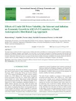Effects of crude oil prices volatility, the internet and inflation on economic growth in ASEAN-5 countries: A panel autoregressive distributed lag approach - TRƯỜNG CÁN BỘ QUẢN LÝ GIÁO DỤC THÀNH PHỐ HỒ CHÍ MINH