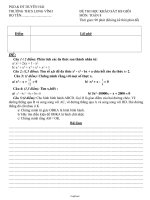 Đề thi học khảo sát học sinh giỏi môn: Toán 8 - Trường THCS Long Vĩnh