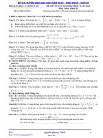 Đề thi tuyển sinh đại học năm 2012 môn Toán; Khối: D