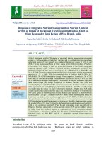 Response of integrated nutrient management on nutrient content as well as uptake of buckwheat varieties and its residual effect on mung bean under Terai region of West Bengal, India - Trường Đại học Công nghiệp Thực phẩm Tp. Hồ Chí Minh