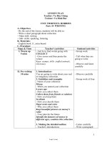 Thiết kế bài dạy môn Tiếng Anh 11 - Unit thirteen: Hobbies - Part: D: Writing