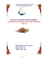 Sáng kiến kinh nghiệm Làm thế nào để dạy tốt tiết bài tập vật lí