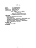 Thiết kế bài dạy môn Tiếng Anh 11 - Unit 11: Sources of energy - Lesson B: Speaking