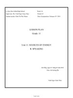 Thiết kế bài dạy môn Tiếng Anh 11 - Unit 11: Sources of energy - B. speaking