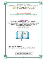 CÔNG TÁC PHỐI HỢP GIỮA NHÀ TRƯỜNG VÀ CHA MẸ HỌC SINH ĐỂ GIÁO DỤC KỸ NĂNG SỐNG CHO TRẺ 5-6 TUỔITẠI TRƯỜNG MẦM NON
