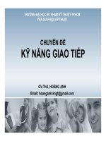 Bài giảng chuyên đề: Kỹ năng giao tiếp - TRƯỜNG CÁN BỘ QUẢN LÝ GIÁO DỤC THÀNH PHỐ HỒ CHÍ MINH