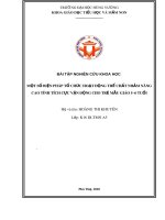 Bài tập nghiên cứu khoa học: Một số biện pháp tổ chức hoạt động thể chất nhằm nâng cao tính tích cực vận động cho trẻ mẫu giáo 5-6 tuổi - Trường Đại Học Quốc Tế Hồng Bàng