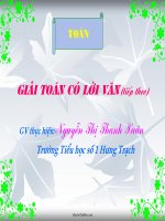 Giáo Án Toán 1: Giải Toán Có Lời Văn (Tiếp Theo)