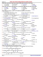 Ôn tập môn Tiếng Anh khối 11 - The second semester examination