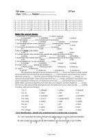 Bài ôn tập môn Tiếng Anh khối 11 - 15’ Test