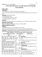 Giáo án môn Sinh học 8 năm 2008 - 2009 - Tiết 18: Vận chuyển máu của hệ mạch vệ sinh hệ tuần hoàn