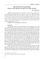 Đền thờ thần ở Thanh Hóa nơi lưu giữ những giá trị về tư liệu lịch sử - Trường Đại học Công nghiệp Thực phẩm Tp. Hồ Chí Minh