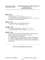 Đề kiểm tra học kỳ I môn Toán lớp 12 Trường THPT Tân Kỳ I