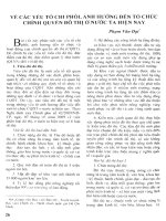 Về các yếu tố chi phối, ảnh hưởng đến tổ chức chính quyền đô thị ở nước ta hiện nay