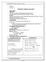 Giáo án lớp 12 môn Giải tích - Tiết 14: Phương trình logarit