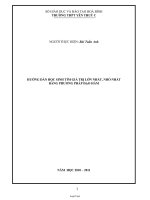 Hướng dẫn học sinh tìm giá trị lớn nhất, nhỏ nhất bằng phương pháp đạo hàm