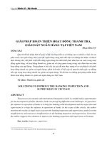 Giải pháp hoàn thiện hoạt động thanh tra, giám sát ngân hàng tại Việt Nam - Trường Đại Học Quốc Tế Hồng Bàng