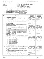 Thiết kế bài dạy môn Tiếng Anh 11 - Unit 12: The asian games - Period: 80 - Lesson 4: Writing