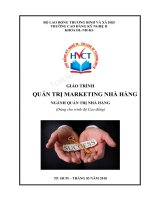 Giáo trình Quản trị marketing nhà hàng - Ngành Quản trị nhà hàng (Dùng cho trình độ Cao đẳng) - TRƯỜNG CÁN BỘ QUẢN LÝ GIÁO DỤC THÀNH PHỐ HỒ CHÍ MINH