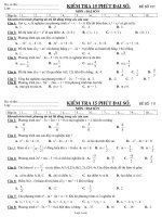 Kiểm tra 15 phút Đại số - Đề số 121