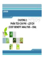 Bài giảng Kinh tế môi trường - Chương 3: phân tích chi phí – lợi ích (cost benefit analysis – CBA) - Trường Đại Học Quốc Tế Hồng Bàng