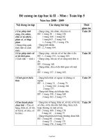 Đề cương ôn tập học kì II - Môn: Toán lớp 5 - Năm học 2008 - 2009