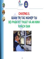 Bài giảng Quản trị tác nghiệp doanh nghiệp khách sạn (Hotel Operations Management): Chương 5 - ĐH Thương Mại - Trường Đại Học Quốc Tế Hồng Bàng