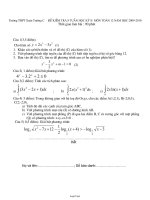 Đề kiểm tra 8 tuần học kỳ II môn Toán 12