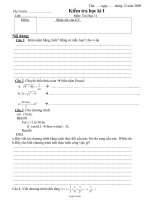 Kiểm tra học kì I Môn: Tin Học 11