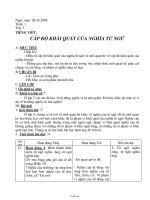 Bài giảng môn học Ngữ văn lớp 8 - Tuần 1 - Tiết 3: Cấp độ khái quát của nghĩa từ ngữ