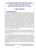 Đề tài Nâng cao hiệu quả việc ứng dụng CNTT trong giảng dạy môn Ngữ văn THCS