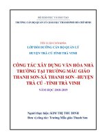 Công tác xây dựng văn hóa nhà trường tại trường mẫu giáo