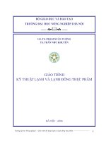 Giáo trình kỹ thuật lanh và lạnh động thực phẩm