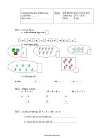 Đề Kiểm Tra Cuối Kì I Môn Toán Trường Tiểu Học B Hòa Lạc
