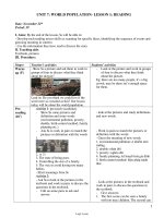 Thiết kế bài dạy môn Tiếng Anh 11 - Unit 7: World population - Lesson 1 đến lesson 5