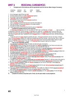 Giáo án phụ đạo môn Tiếng Anh 11 - Unit 2: Personal experiences