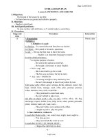 Thiết kế bài dạy Tiếng Anh 11 - Extra - Lesson plan - Lesson 2: Infinitive and gerund