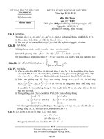 Đề thi chọn học sinh giỏi tỉnh Thanh Hóa năm học 2010- 2011 môn thi: Toán lớp: 12 THPT