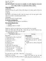 Giáo án Giáo dục công dân 8 Tiết 23 –bài 16: Quyền sở hữu tài sản và nghĩa vụ tôn trọng tài sản của nhà nước và lợi ích công cộng