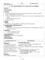 Giáo án môn Tin học 11 - Các thành phần của ngôn ngữ lập trình