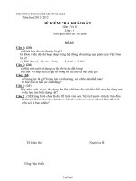 Đề kiểm tra khảo sát môn Vật lí lớp 6