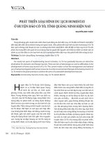 Phát triển loại hình du lịch homestay ở huyện đảo Cô Tô, tỉnh Quảng Ninh hiện nay - Trường Đại học Công nghiệp Thực phẩm Tp. Hồ Chí Minh