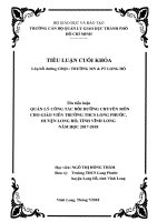 Quản lý công tác bồi dưỡng chuyên môn cho giáo viên trường THCS