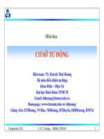 Bài giảng Cơ sở tự động: Chương 9 - TS. Huỳnh Thái Hoàng - Trường Đại Học Quốc Tế Hồng Bàng