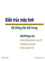 Bài giảng Kiến trúc máy tính: Hệ thống liên kết trong - Nguyễn Ngọc Hóa - TRƯỜNG CÁN BỘ QUẢN LÝ GIÁO DỤC THÀNH PHỐ HỒ CHÍ MINH